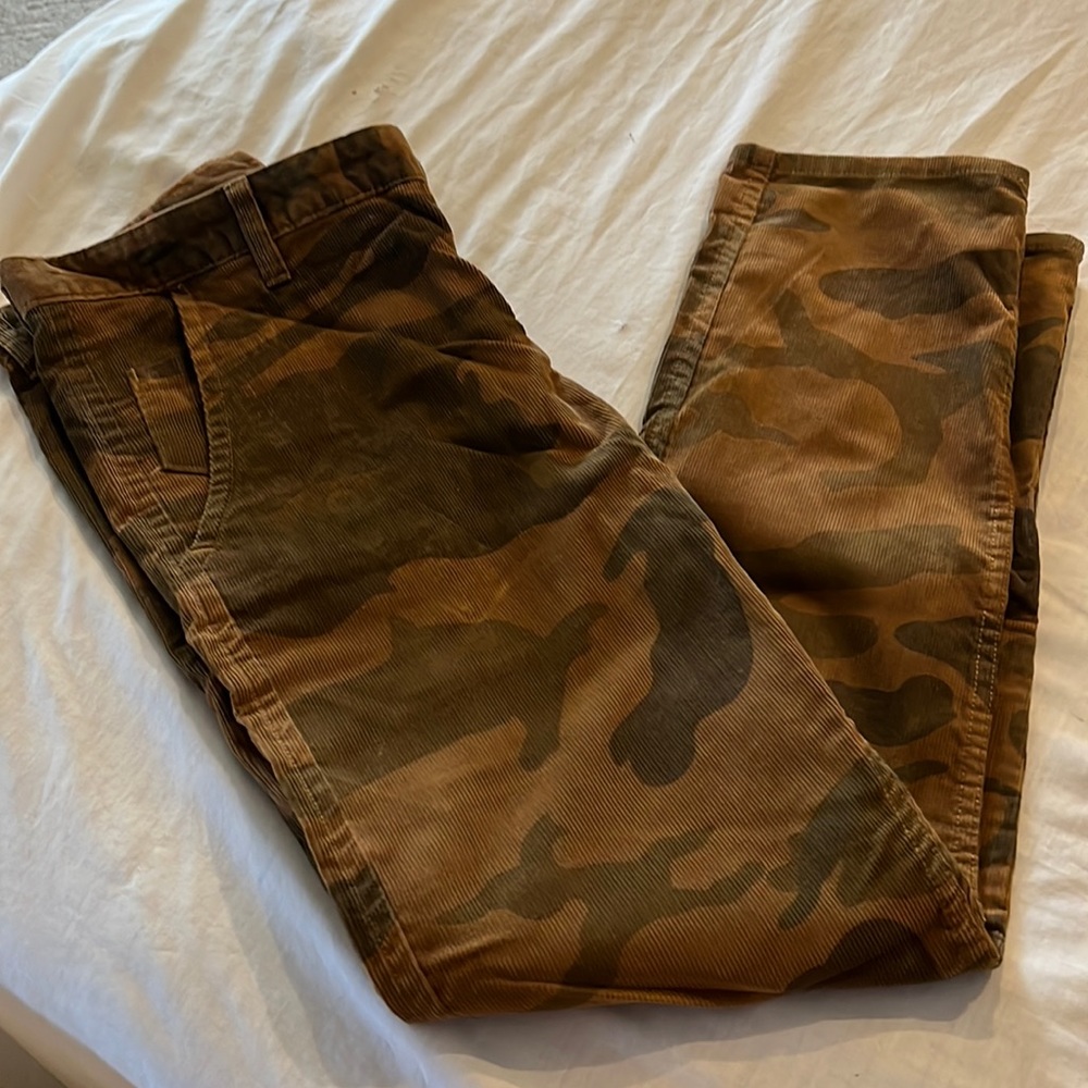 Brown olive camo cords